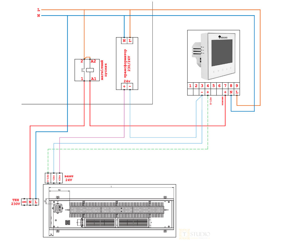 Схема подключения электрического конвектора Carrera SEV