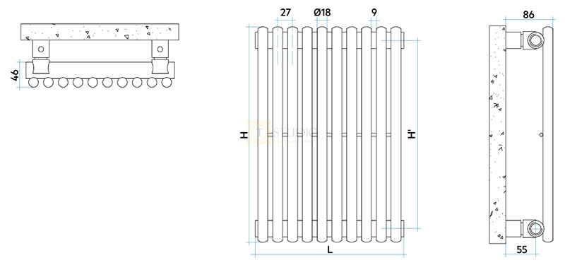 Размеры радиаторов Irsap Arpa