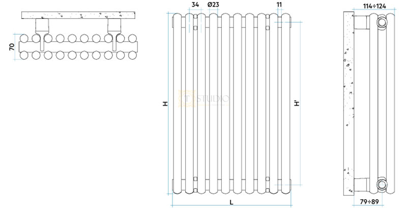 Розміри радіаторів Irsap Arpa