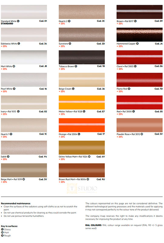 Палітра кольорів Irsap