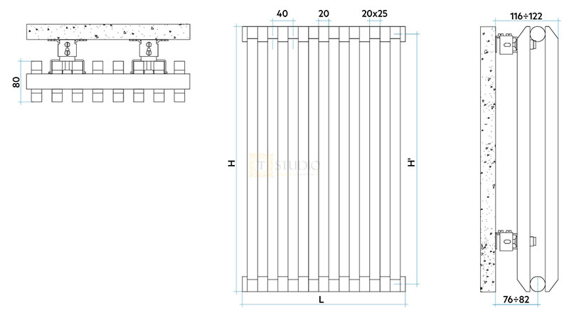 Размеры радиаторов Irsap Sax