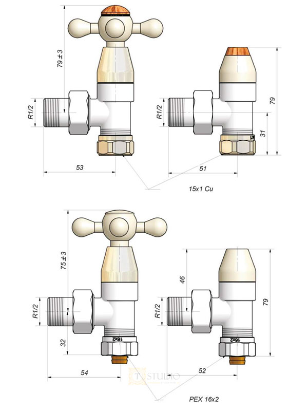 Розміри вентильного комплекту Schlosser Elegant Style