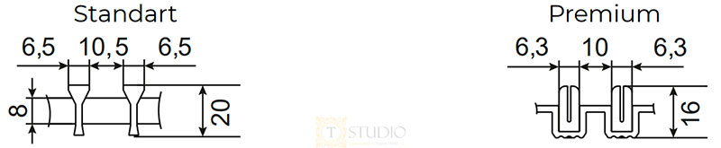 Розміри алюмінієвих решіток U-CON