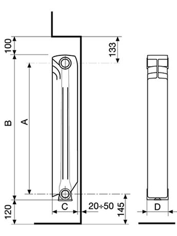 Алюминиевый радиатор схема