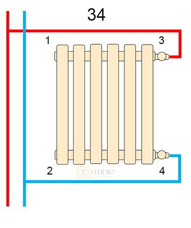 Горизонтальний трубчастий радіатор Warm Well Column 300, 575 чорний