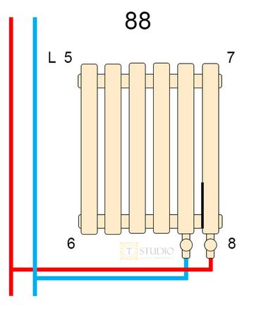 Горизонтальный трубчатый радиатор Warm Well Column 300, 575 белый