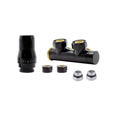 Heat Base Duo-Plex комплект Чорний для нижнього підключення кутовий лівий