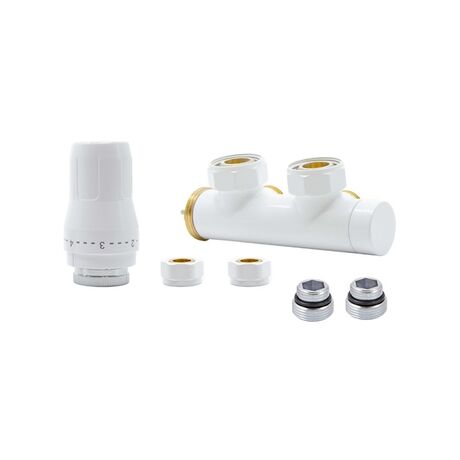 Heat Base Duo-Plex комплект Білий для нижнього підключення кутовий лівий