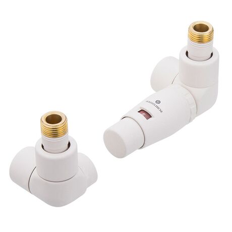 Комплект радіаторний термостатичний осьовий правий Schlosser Lux Білий, 603700302