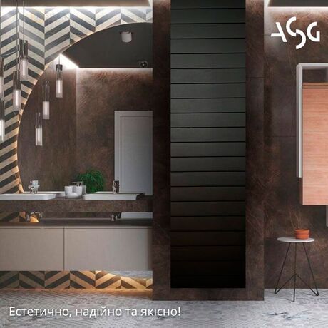 Вертикальный биметаллический радиатор ASG 300 Graphite, черный