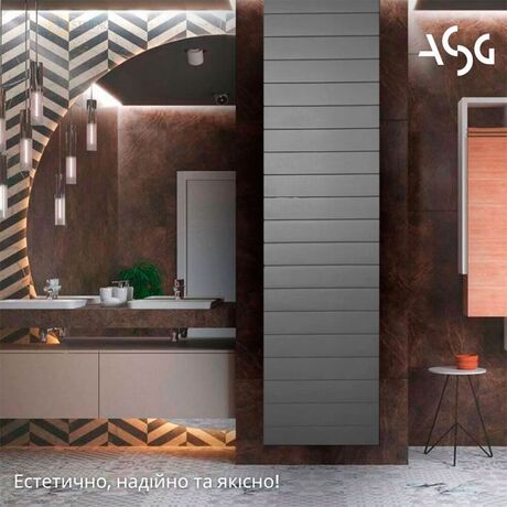 Вертикальний біметалічний радіатор ASG Silver, сірий