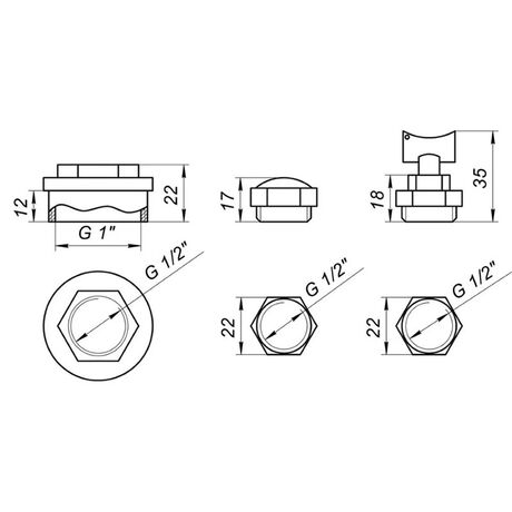 Монтажний комплект футорок для секційного радіатора CRISTAL NR-2011