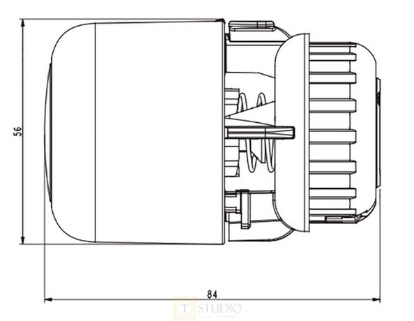 Термостатичний елемент Danfoss Aero, 7 °C - 28 °C, RA, 015G4594, размеры