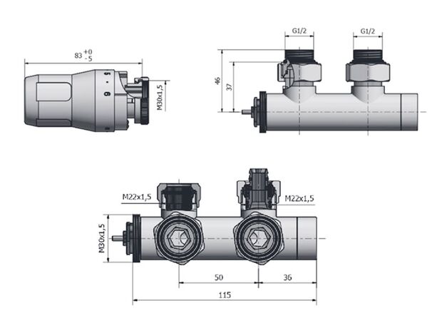 Heat Base Duo-Plex Креслення з розмірами