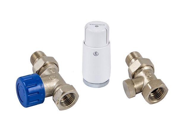 Комплект радіаторний термостатичний прямий Schlosser Standard Mini Нікельований