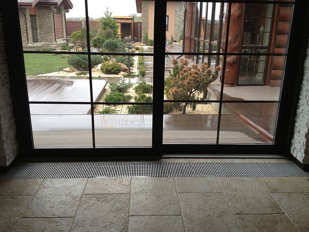 Алюмінієва решітка для внутрішньопідлогового конвектора U-CON у кольорі сатин без рамки