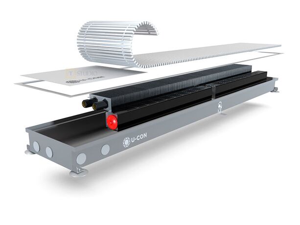 U-CON VK Mini внутрипольный конвектор c вентилятором с принудительной конвекцией 78х230