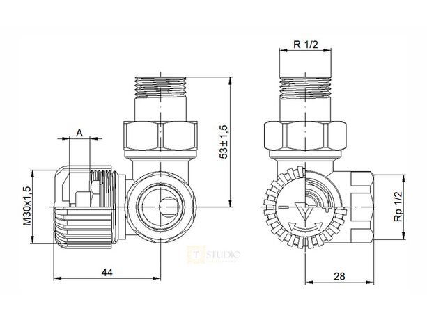 Vario Term Master White комплект термостатичний осьовий лівий