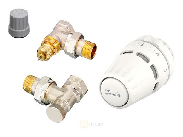 Комплект Danfoss Regus RA nut кутовий термостатичний (015G5301)