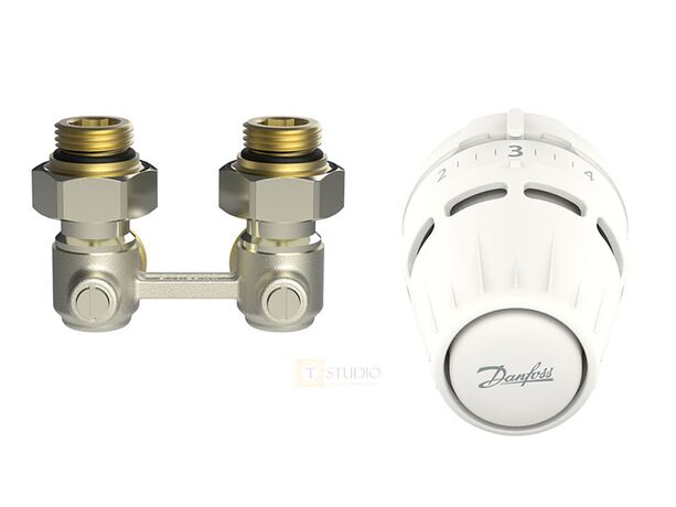 Комплект для обв'язування радіатора з нижнім підключенням Danfoss TRV M30x1.5, 015G5307