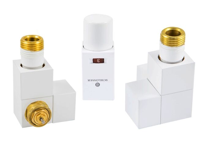 Schlosser Square комплект термостатичний осьовий білий, 605800007