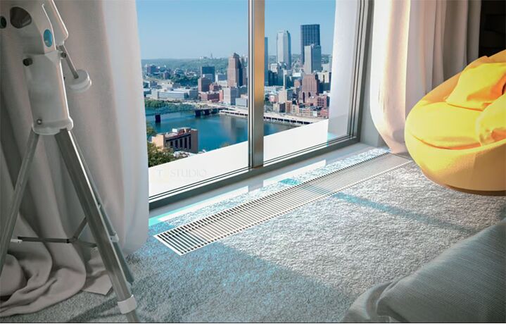 Вбудований конвектор у підлогу з ковроліном Konveka FH4-H