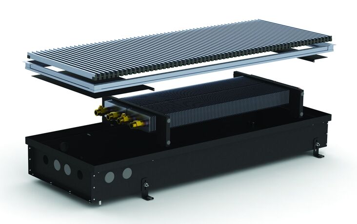 Carrera S2 120мм внутрипольный конвектор без вентилятора с естественной конвекцией, 2 теплообменника