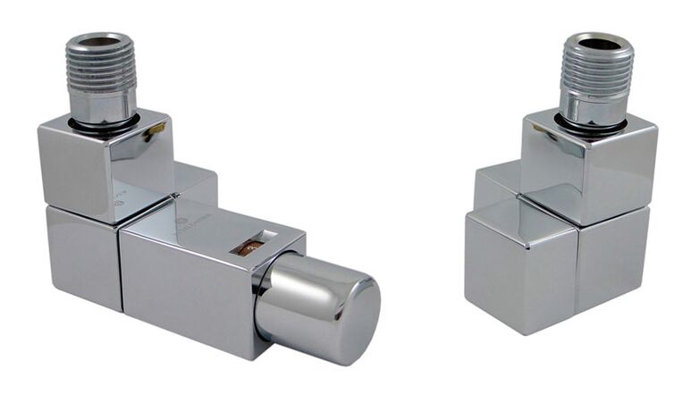 Комплект радіаторний термостатичний осьовий Schlosser Square Хром, 605800008