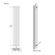 Вертикальный радиатор Ideale Jolanda Double, Рядность: 2 ряда, Высота, мм: 1800, Длина, мм: 236, изображение 8