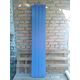 Вертикальный алюминиевый радиатор голубого цвета RAL 5023 матовый