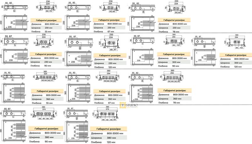 U-CON EK размеры подключений