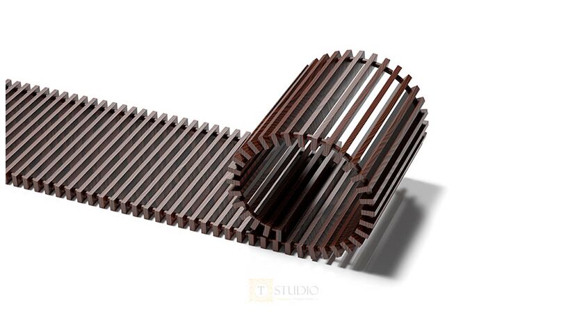 Дерев'яна решітка дубова для внутрішньопідлогового конвектора U-CON, палісандр