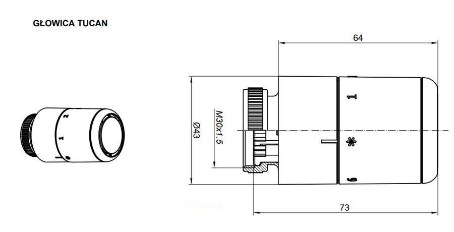 Термоголовка Vario Term Tucan, размеры