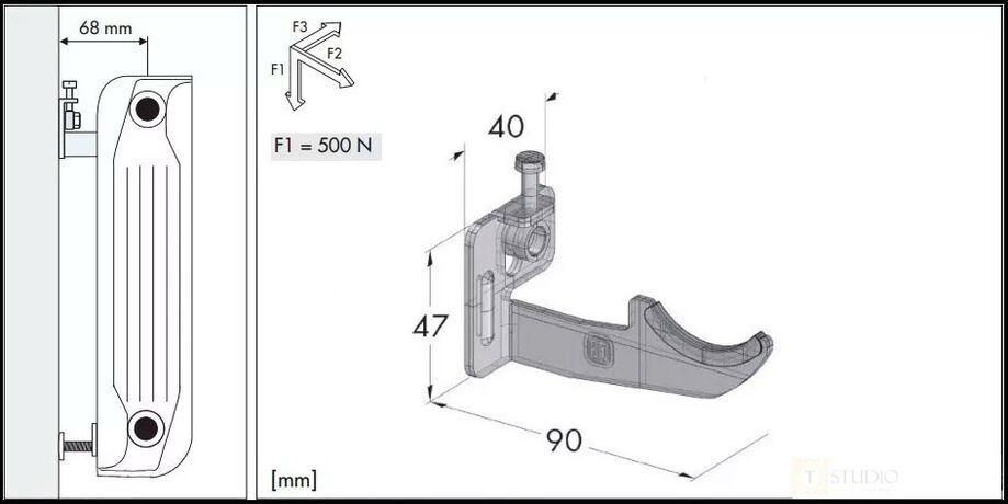 Схема крепления MB T3+QKT3